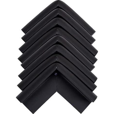 Protections d'angle en mousse en forme de L, lot de 10, noires