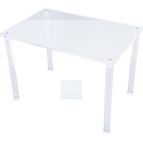 Support à plantes en acrylique, multifonctionnel, rectangulaire, à 4 pieds, étagère transparente pour vaisselle, objets d'artisanat, décoration, figurines de collection (1/5)