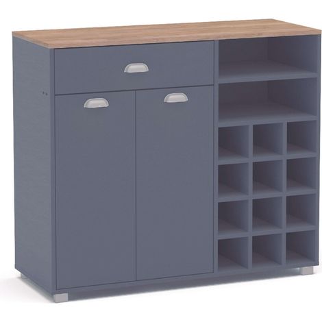Asfeld Buffet Cocina Botellero Color Gris Grafito Mueble Auxiliar Almacenaje 90x103x40 cm (1/4)