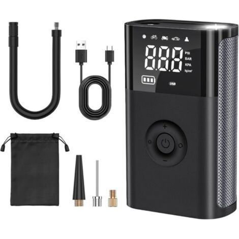 Portable Air Compressor, 150PSI Car Tyre Inflator, Air Compressor with Pressure Gauge, Mini Compressor Suitable for Cars, Motorbikes, Bicycles, Swimming Rings, etc. (1/5)