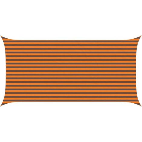 Voile d'ombrage orange-brun, 5 x 2,5 mètres, 100% polyester Oxford.