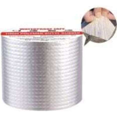 Ruban d'étanchéité autocollant - En caoutchouc butyle - En film d'aluminium - Pour fuite de toit, fissures de surface, rebord de fenêtre, rupture de tuyau (10 cm x 5 m)