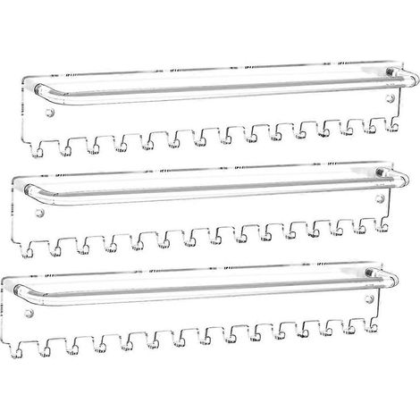 Porte-bijoux mural en acrylique moderne, organiseur de colliers et accessoires, support transparent élégant pour dressing et salle de bain (1/5)
