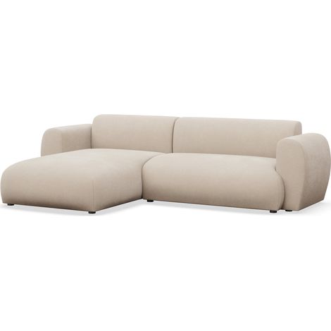 Selsey Emia – L-Form Ecksofa mit Schlaffunktion, pflegeleichte Chenille, links ausgerichtet, Creme
