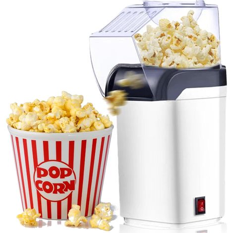 Machine à Pop-Corn 1200 W Sans Matières Grasses, à Air Chaud pour un Pop-Corn Rapide en 2-3 Minutes Idéale pour le Home Cinéma, les Fêtes et Noël (1/5)