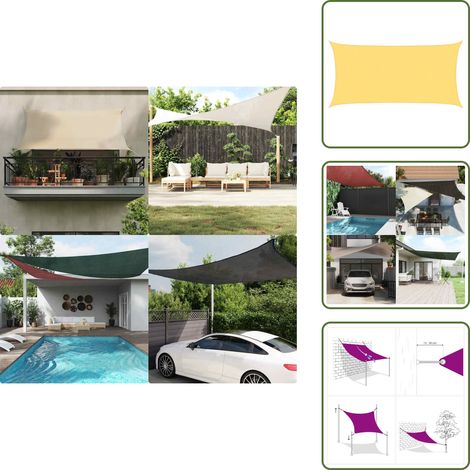The Living Store Toldo de vela HDPE beige 160 g/m² 2x3,5 m - Sombrilla HDPE