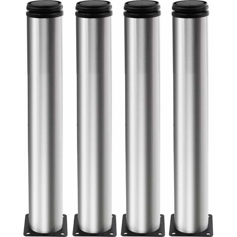 4 Pieds Réglables 350 mm De Hauteur Épaissir Les Pieds d'armoire Pieds de Table Pieds de Meubles, Acier Inoxydable brossé, Hauteur réglable 0-15 mm (1/4)