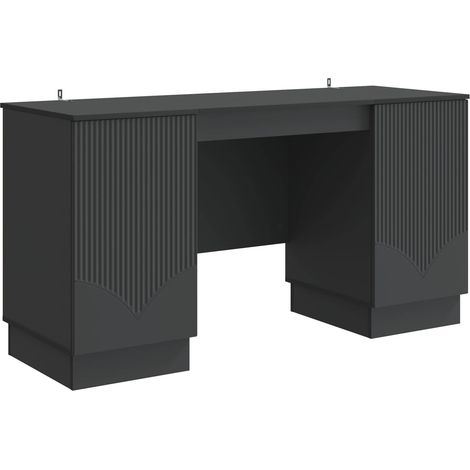 Desk with Shelf Black 142.5 x 50 x 75 cm Engineered Wood vidaXL