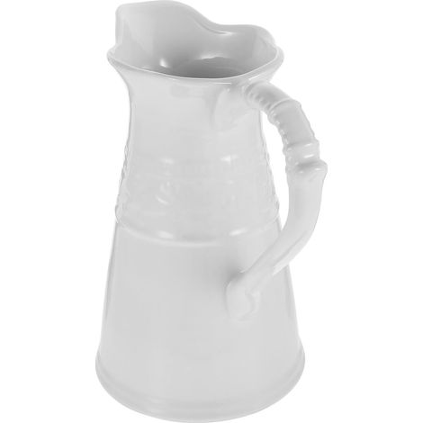 Pichet de Ferme en Céramique Blanc 1pc Vase à Fleurs Séchées Décoratif Élégant pour Maison Salon Bureau Décoration Intérieure Vintage Style Européen (1/5)