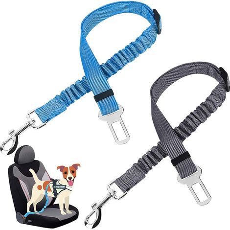 Ceinture de Sécurité Chien pour Voiture Laisse Élastique et Réglable pour Animaux de Compagnie (1/5)