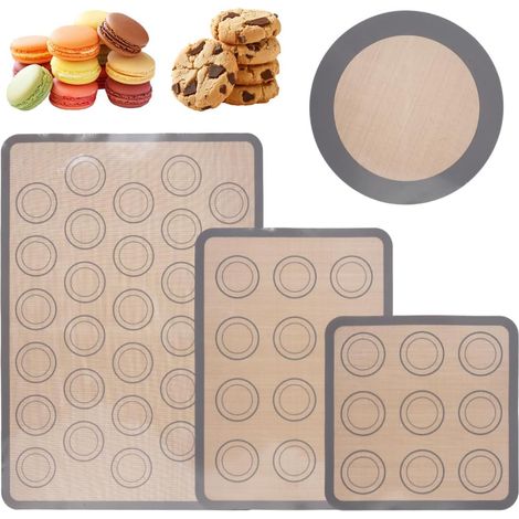 4 x Silicone Macaroon Plates, Four Sizes Baking Mats (1/5)