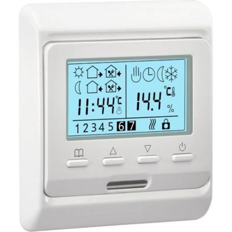 Thermostat de Programmation hebdomadaire numérique LCD, HS-E806, 230VAC 3Amp, contrôleur de thermostats de Chauffage par Le Sol Radiant, adapté aux systèmes de Chauffage à Eau Divers éléments pour the (1/5)