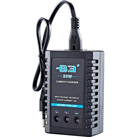 Chargeur équilibreur RC 20W 1.6A pour batteries LiPo/LiFe 2S/3S - Accessoire pour radiocommandes - Prise US incluse (1/5)