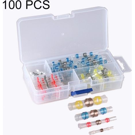 SST100 Box of 100 Waterproof Heat Shrinkable Solder Ring Connectors (1/4)