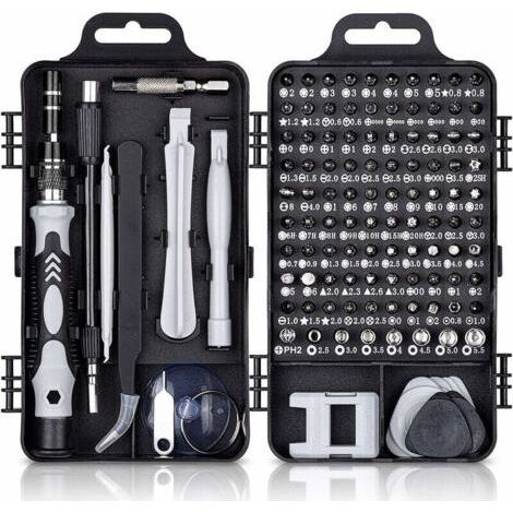 115 in 1 Precision Screwdriver Kit Tools, Portable Precision Screwdriver Kit Magnetic Screwdriver Repair Tools for Computer/Laptop/iPhone/Glasses/Watch/Smartphone Black (1/5)