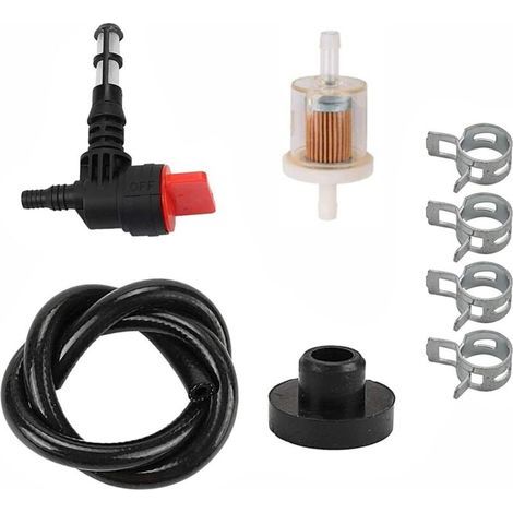 Kit valvola di intercettazione carburante a 90 gradi, filtro carburante in linea con fascette stringitubo, accessori per carburatore, compatibile con BS 78299GS, 80270GS (1/5)