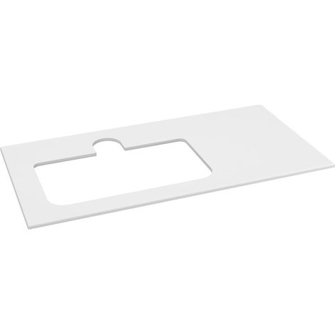 BRAHEA Plan de travail Rockstone, trou pour lavabo, 101x51,5cm (70+30cm), gauche, blanc mat