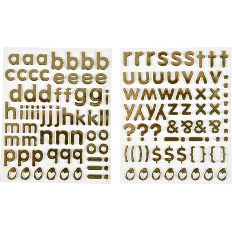 Lot de 2 Planches de Stickers "Alphabet" 2cm Or (1/2)