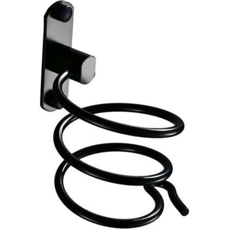 [NEVER USED] 1PC Black Wall Mount Hair Dryer Holder with Drilling Required - For Hotel, Bathroom, Toilet, Barber Shop - Aluminum, Matte Finish