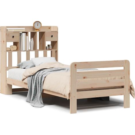 Maison Exclusive - Massivholzbett mit Regal ohne Matratze 90x200 (1/5)