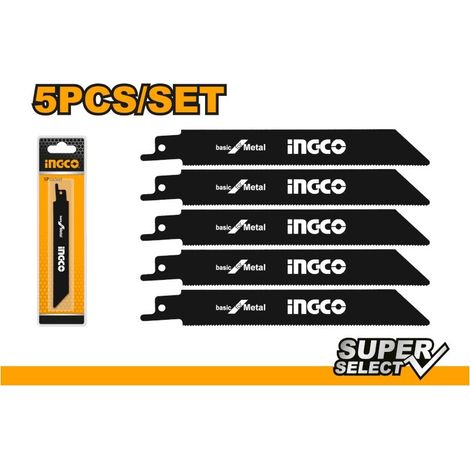 Set 5 Lame Ricambio 150mm Per Metallo 18TPI INGCO
