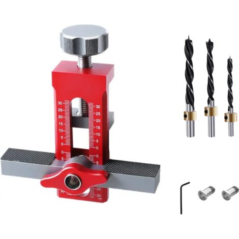 2-in-1 Schranktür-Montagehilfe aus Aluminium – Multifunktionaler Montageclip – Robustes Schrankmontagewerkzeug – Für präzises Bohren in der Holzbearbeitung