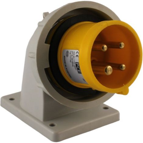 Spina 90 gradi da incasso 16A 3P+PE 110V IP67 PCE (1/2)