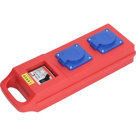 Industrielle 3-Loch-2-Positionen-Steckdose, tragbarer 220-250VAC-Verteilerkasten, IP44 wasserdichter Sockel, robuster Mehrfachsteckdosenblock für Baustellen. (1/5)