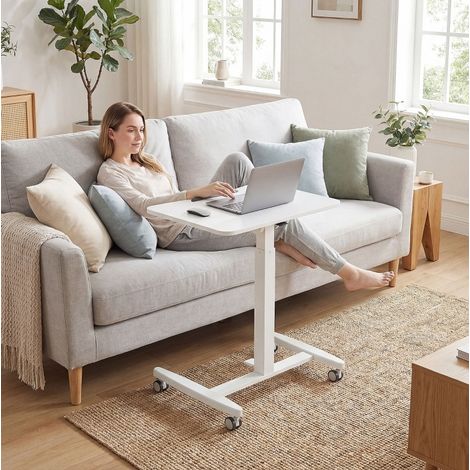 Escritorio elevable con tablero inclinable blanco OKMYHOME (1/5)