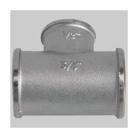 RACCORDO A TEE DIRITTO RIDOTTO OTTONE NICHELATO - 3/4 x 1/2 x 3/4