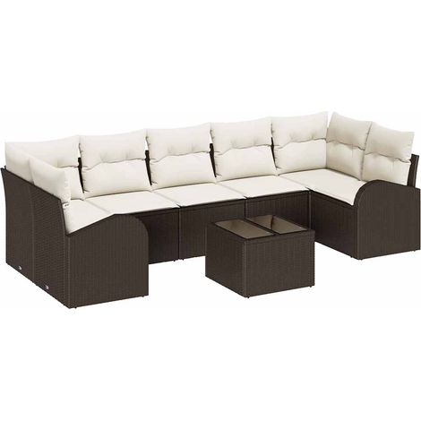 Maison Exclusive - Gartensofa-set Braun 55 x 55 x 37 cm Poly-Ratt