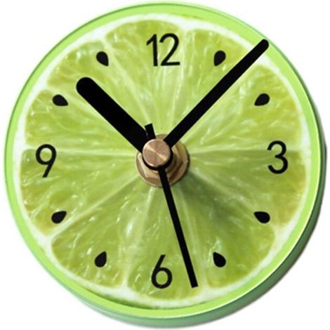 Orange-Zitronenfarbene Wanduhr für die Küche, präzise für Zuhause und Küche