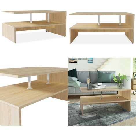 Couchtisch Holzwerkstoff 90x59x42 cm Eiche - Moderner Couchtisch - Holzwerkstoff Tisch - Esszimmertisch - Wohnzimmereinrichtung - Sideboard - Home & Living (1/5)
