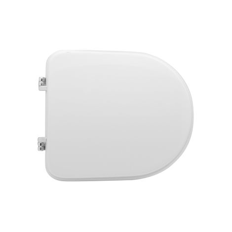 Abattant WC pour vase Faleri Medina 44 x 34 cm Abattant WC blanc avec charnie'res fixes et sie'ge en fonte de bois