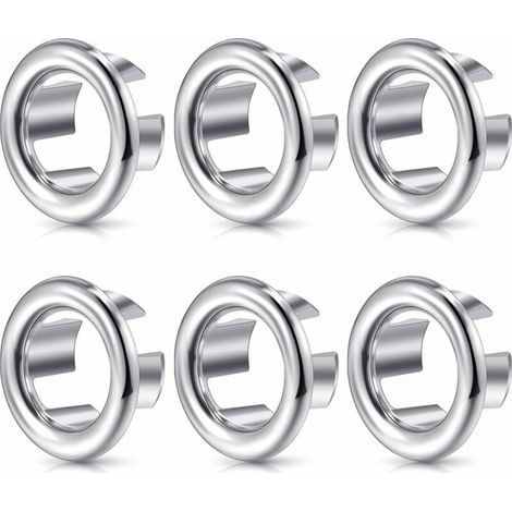 Set di 6 anelli di troppo pieno per lavello - Troppo pieno decorativo per lavelli da cucina e bagno - Copertura per tappo di scarico (1/4)