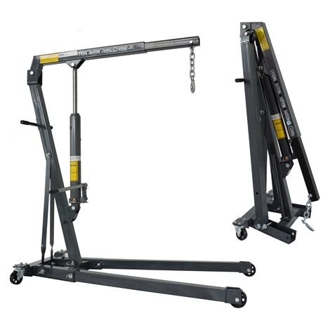 SwitZer 1 Ton Tonne Engine Crane Stand Hoist lift Jack Hydraulic Folding Grey