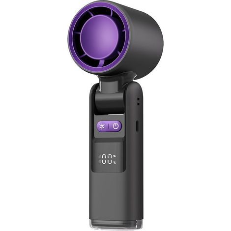 3-in-1-Akku-Turboventilator (4000 mAh), tragbar, Mini-USB-Ventilator mit 100 Geschwindigkeitsstufen, integrierter LED-Leuchte und bis zu 14 Stunden Akkulaufzeit – Grau (1/5)