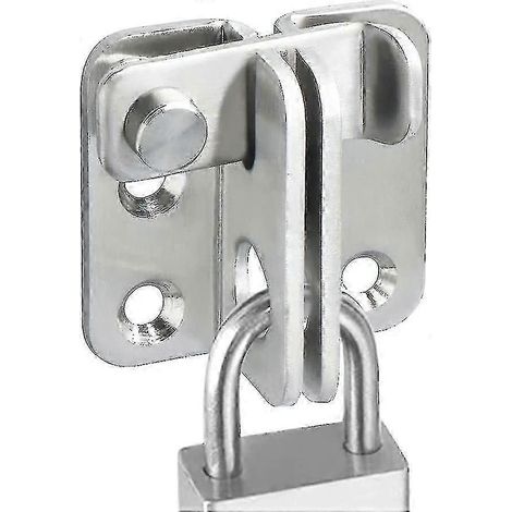 Cadenas de porte coulissante, moraillon, verrou de porte, boucle de verrouillage, crochet antivol, finition acier inoxydable brossé. (1/5)