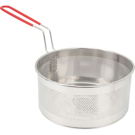 Panier à friture rond en acier inoxydable 304, avec manche, pour frites, onion rings, poulet, pâtes, grand modèle 19,8 cm (1/5)