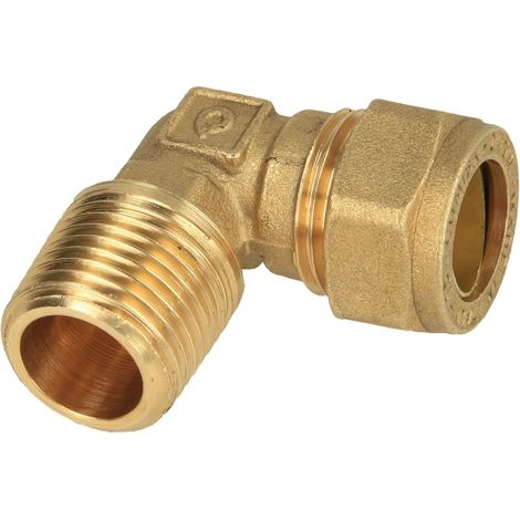 Coude de serrage en laiton avec filetage extérieur conique diam. 12 mm x 3/8’’