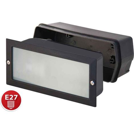 VELAMP IS720 BRICK Faretto Segna Passo Da Incasso E27 Nero (1/3)