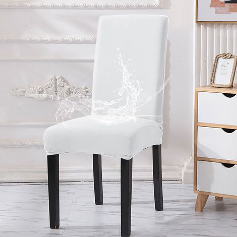 Housses de chaises (blanches, lot de 6), housses de salle à manger universelles, Str