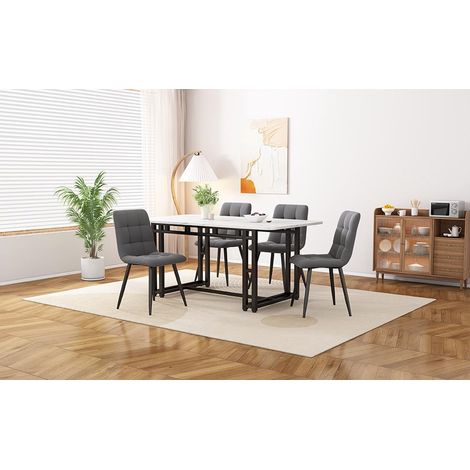 120x70cm Leichter Luxus Esstisch,(1-St), Gestell aus Metall
Rechteckiger Esstisch aus Moderner Küchentisch mit Metallbeinen für Esszimmer Wohnzimmer, Schwarze Tischbeine (1/5)