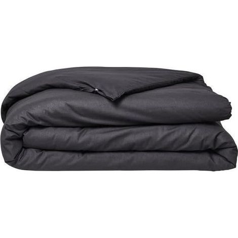 Housse de Couette 240X260 2 Personnes Coton Fusain (1/3)