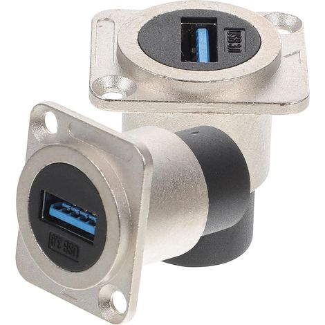Coupleur USB à Montage sur Panneau, Extension Femelle-femelle 3.0, Argenté (1/5)