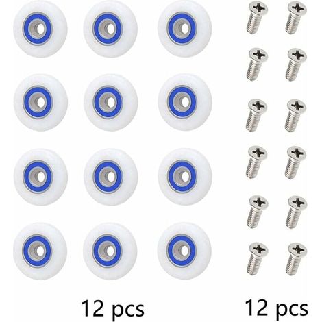 Roulette Porte Douche Roulettes pour Porte de Douche Roulette Porte Douche Roues Roulettes de Rechange Roulette Porte Roulette de Douche pour Porte de Douche avec Des Vis,27 mm de diamètre,Starlight,1 (1/3)