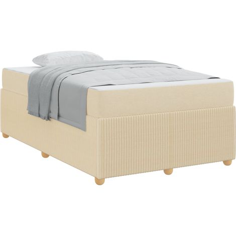 Maison Exclusive - Struttura del letto con materasso Crema 120 x 200 cm Tessuto
