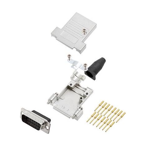 encitech DTSL15-SJSRG-T-DBCP-K 6355-0089-02 Kit embase SUB-D mâle 180 ° Nombre de pôles: 15 à sertir