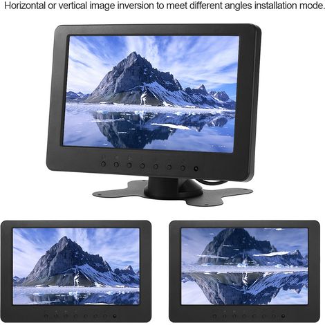 Écran TFT LCD de 7 pouces 16:9 1024 x 600 BNC AV Video Audio pour la sécurité PC VCD DVD Prise EU pour Voiture