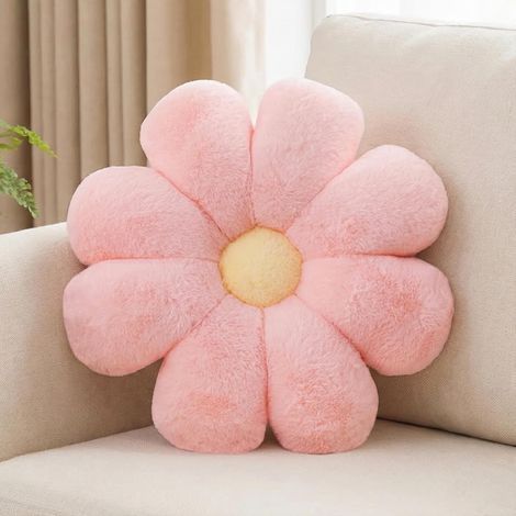 Blumenkissen, weißes Dekokissen, hübsches Bodenkissen, elegantes Dekokissen für Schlafzimmer, Sofa oder Couch, 38 cm (1/5)